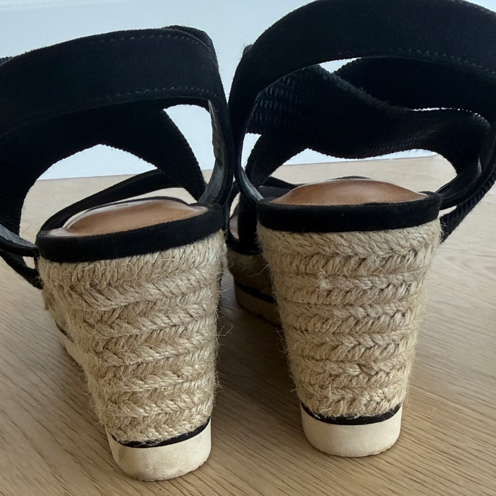 Kelly & Katie Black Wedge Sandals Women’s 7 - Picture 4 of 8
